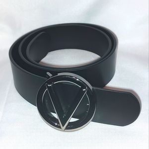 New VALENTINO by MARIO VALENTINO Baby Soave  Logo Leather Belt ~Black~ Size S